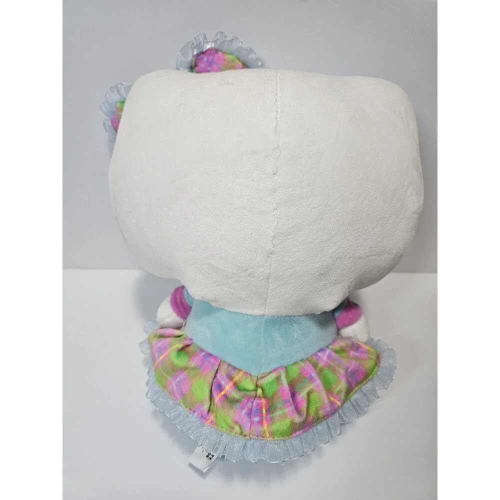 Sanrio Hello Kitty & Friends Hello Kitty Plush Plaid Bow Skirt Neon RARE